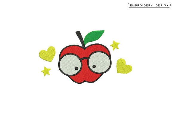 Education Embroidery Design: Funny Apple Character Review